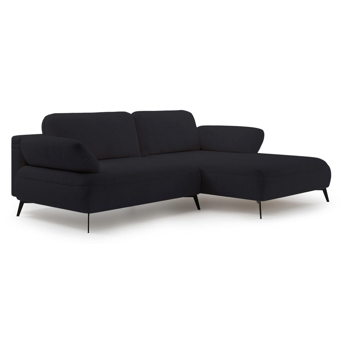 ECKSOFA Avolla Anthrazit rechts - Schwarz, Textil/Metall (186/284cm) - Selsey