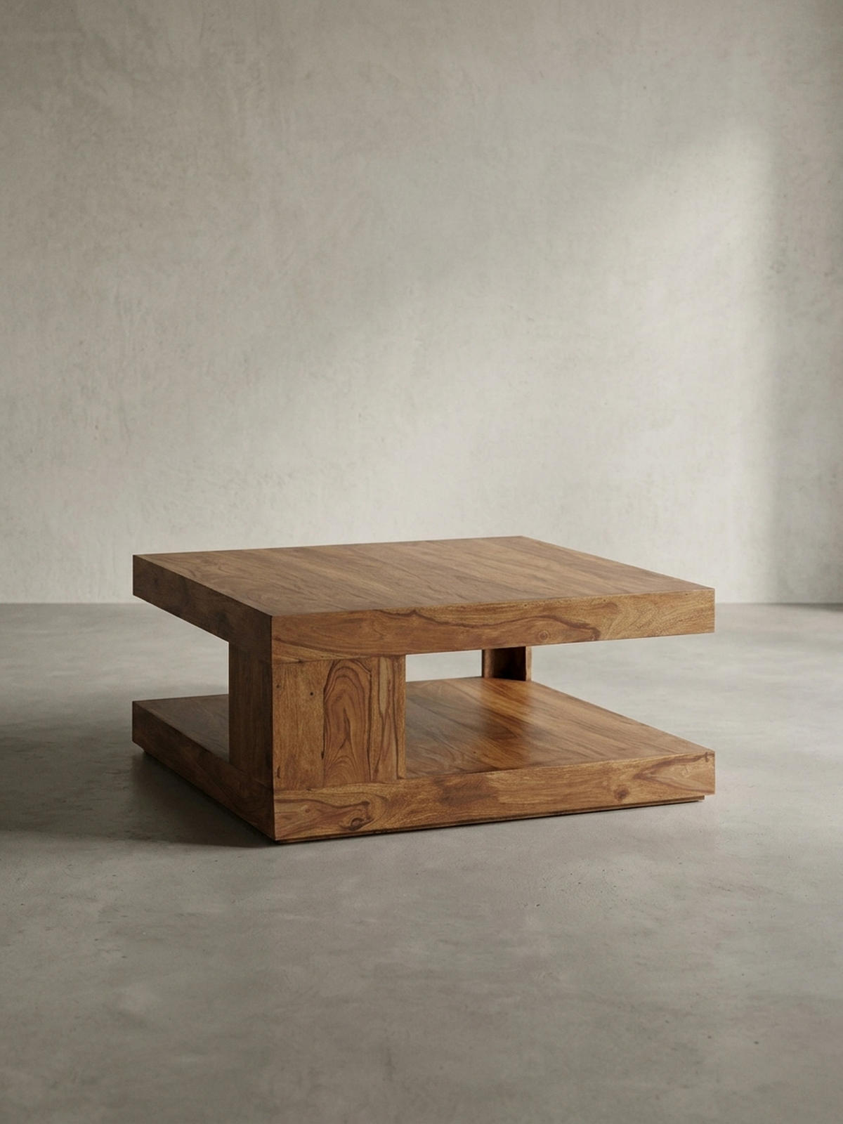 COUCHTISCH Sheesham Massivholz, Quadratisch, Maße 90x90 cm, Einzigartiges Unikat - Braun, Holz (90/90/40cm) - KADIMA DESIGN