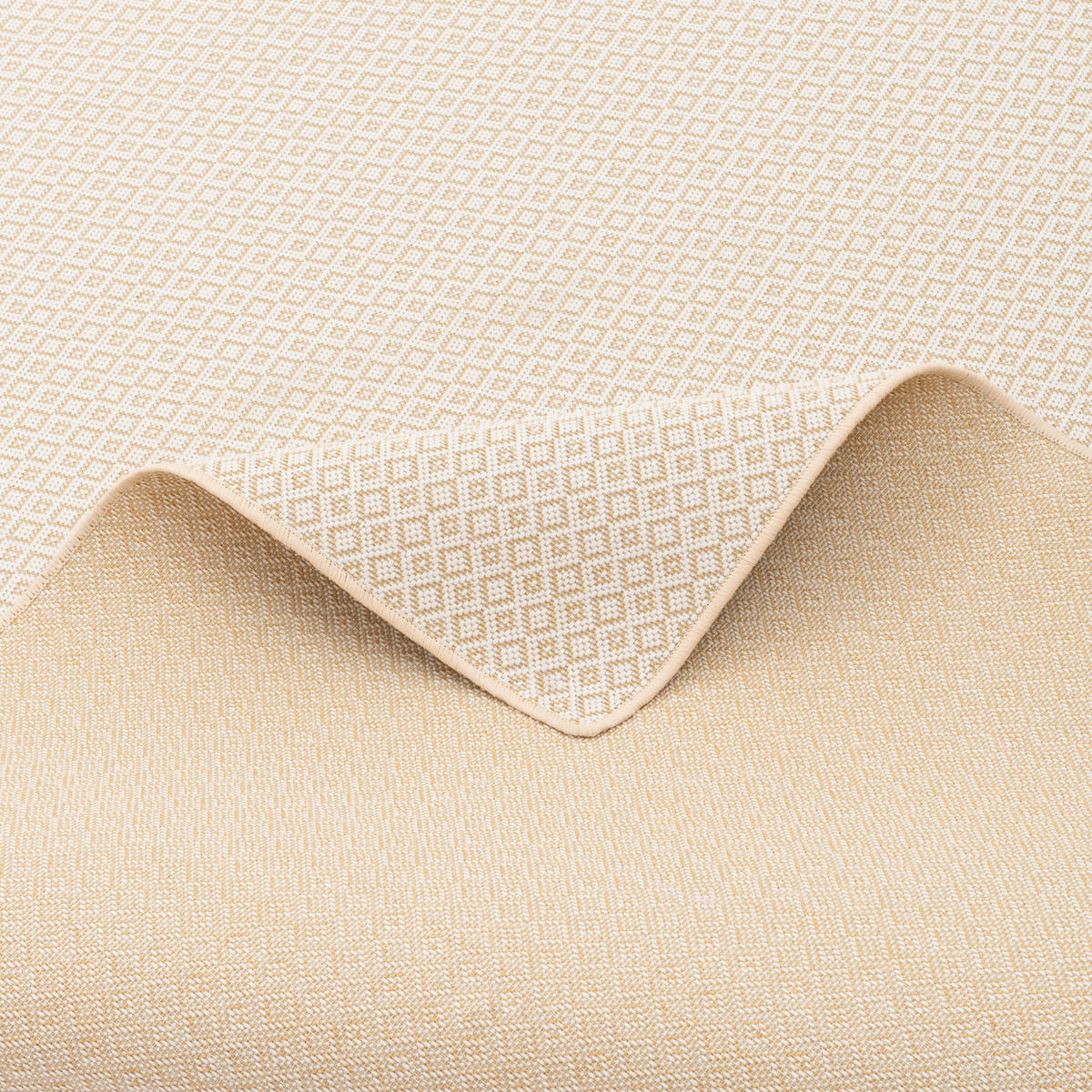 IN & OUTDOOR TEPPICH FLACHGEWEBE OSLO KARO MODERN - Honig, Textil (100/200cm) - Snapstyle