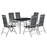 GARTENGARNITUR Milano 7-tlg. - Silberfarben, Metall - Juskys