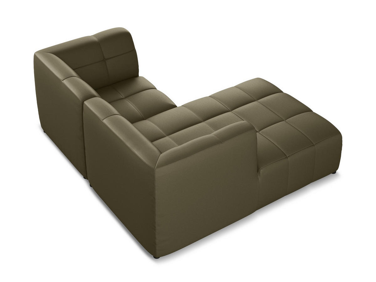 ECKSOFA Links Kunstleder Grün - Schwarz/Olivgrün, Holzwerkstoff/Kunststoff (191/175cm) - Makamii