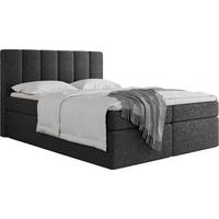 BOXBETT Amira mit Bettkasten, Boucle Schwarz 120/200 cm – 7-Zonen Taschenfederkern-Matratze & Komfortschaum-Topper - Schwarz, Holz/Holzwerkstoff (120/200cm) - WFL GROUP