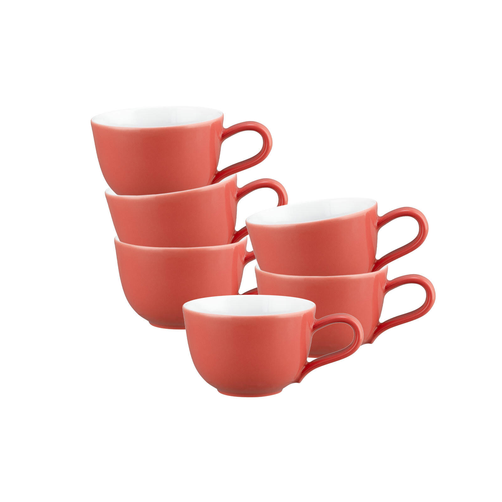 ESPRESSOTASSEN Liberty Pure Colors Flamingo Red 90 ml 6er Set - Rot, Keramik (0.09L) - Seltmann Weiden