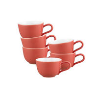 ESPRESSOTASSEN Liberty Pure Colors Flamingo Red 90 ml 6er Set - Rot, Keramik (0.09L) - Seltmann Weiden