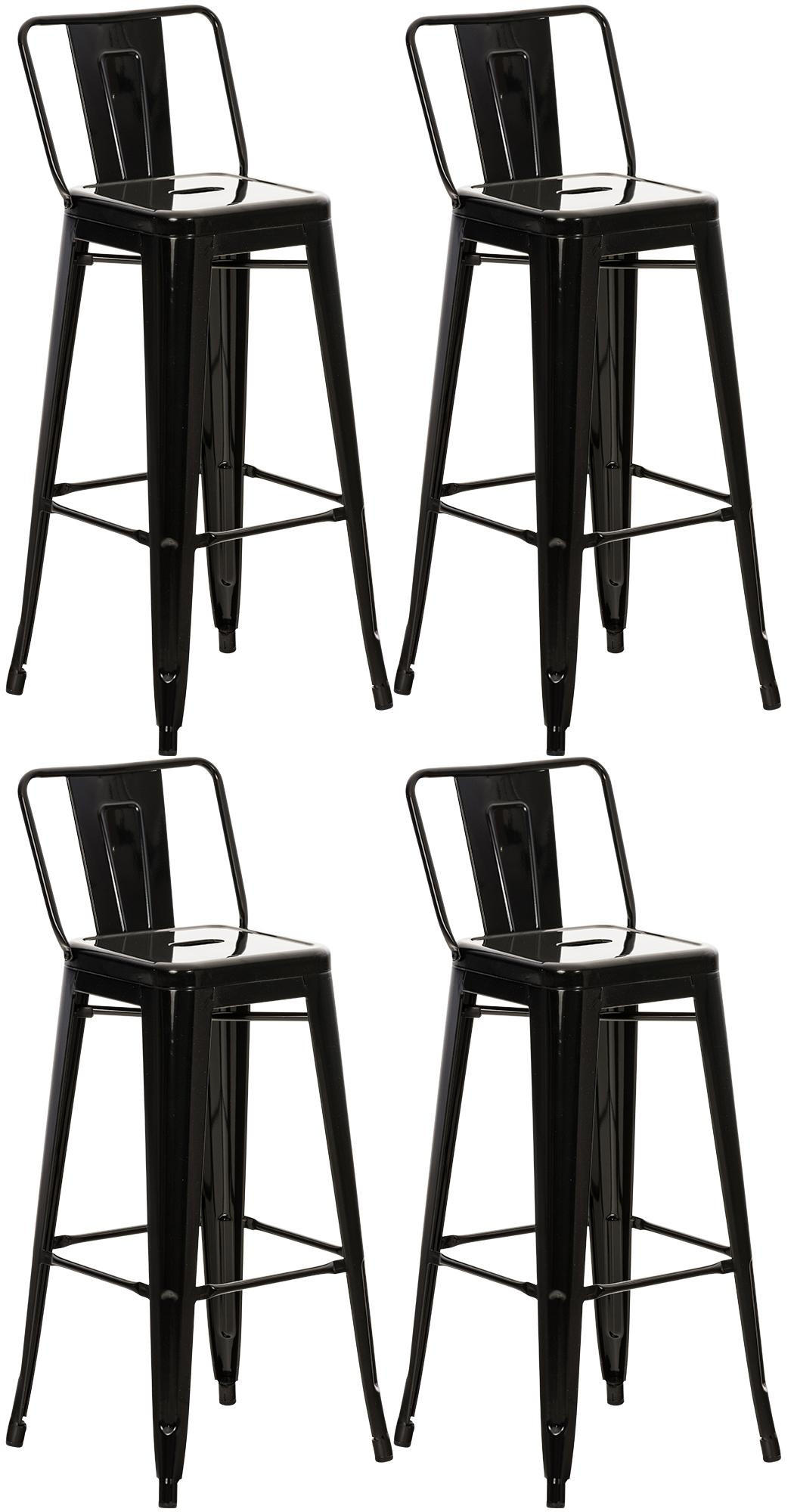 BARHOCKER 4er Set Lekel Metall Schwarz - Schwarz, Metall (44/96/43cm) - DELUKE