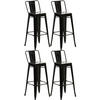 BARHOCKER 4er Set Lekel Metall Schwarz - Schwarz, Metall (44/96/43cm) - DELUKE