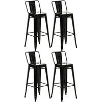 BARHOCKER 4er Set Lekel Metall Schwarz - Schwarz, Metall (44/96/43cm) - DELUKE