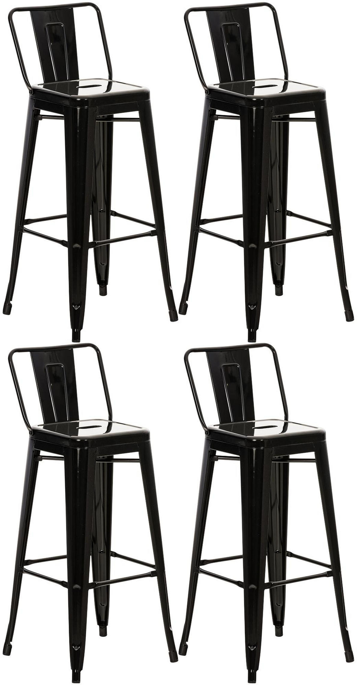 BARHOCKER 4er Set Lekel Metall Schwarz - Schwarz, Metall (44/96/43cm) - DELUKE