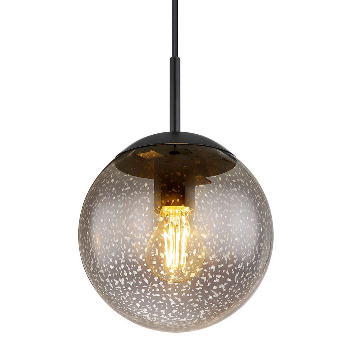 LED HÄNGELEUCHTE Rauchglas Schwarz - Schwarz, Glas (20/20/120cm) - Globo Lighting