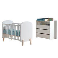 BABYZIMMEREINRICHTUNG Karilynn 5 Komplettset Massivholz+MDF Weiß - Weiß, Holz (219/106/74cm) - 58aufmkessel