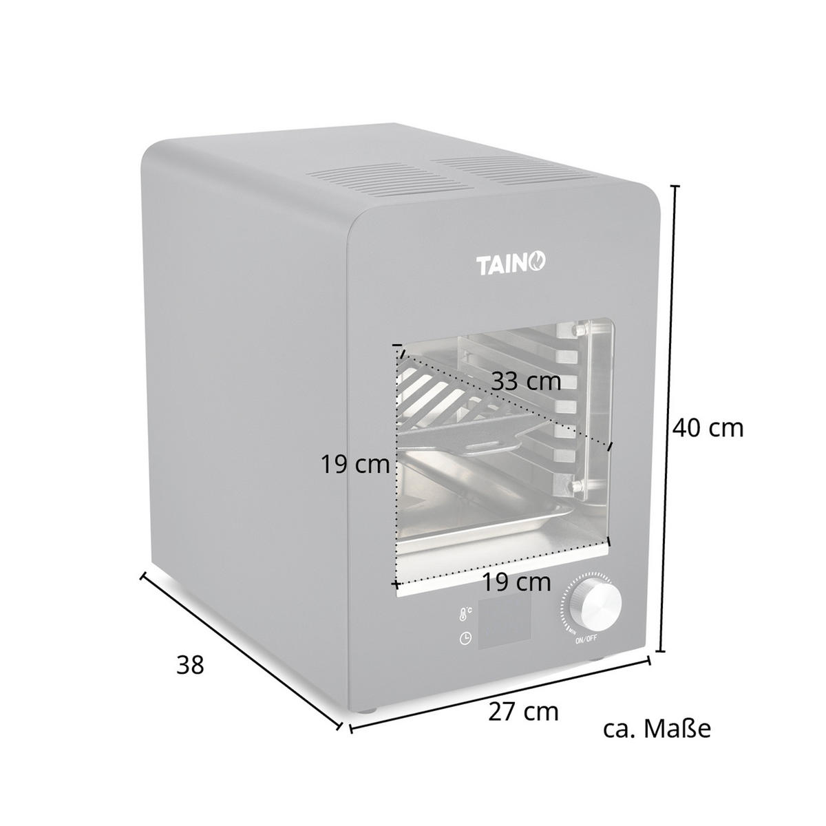 OBERHITZEGRILL elektrisch - Schwarz, Metall (27/39.5/38cm) - TAINO