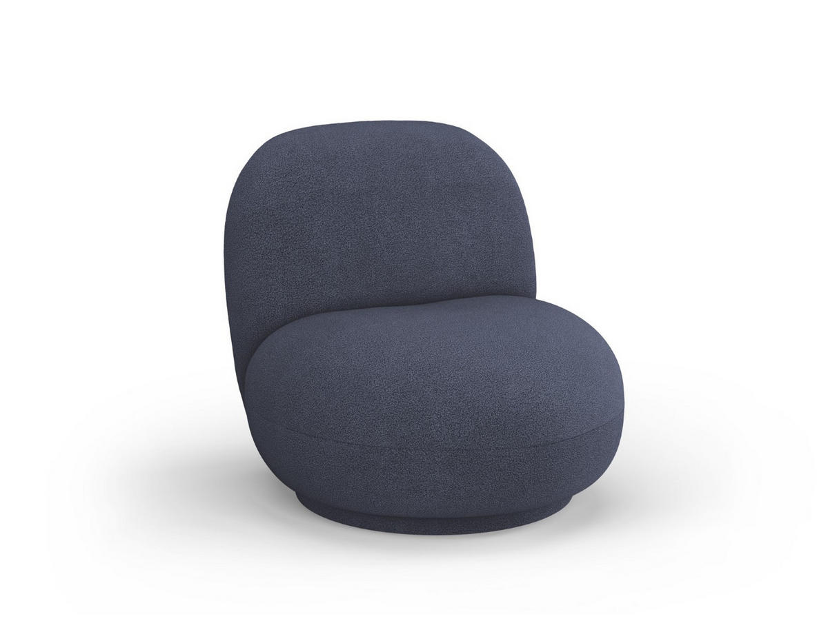 DREHSESSEL Chuck aus Boucle dunkelblau - Dunkelblau, Textil (77/80/78cm) - Micadoni