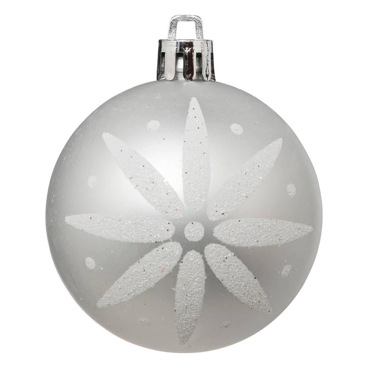 WEIHNACHTSKUGELN Glitzer-Muster Ø 6 cm - Silberfarben, Kunststoff (6/7.2/6cm) - Atmosphera Createur d´interieur