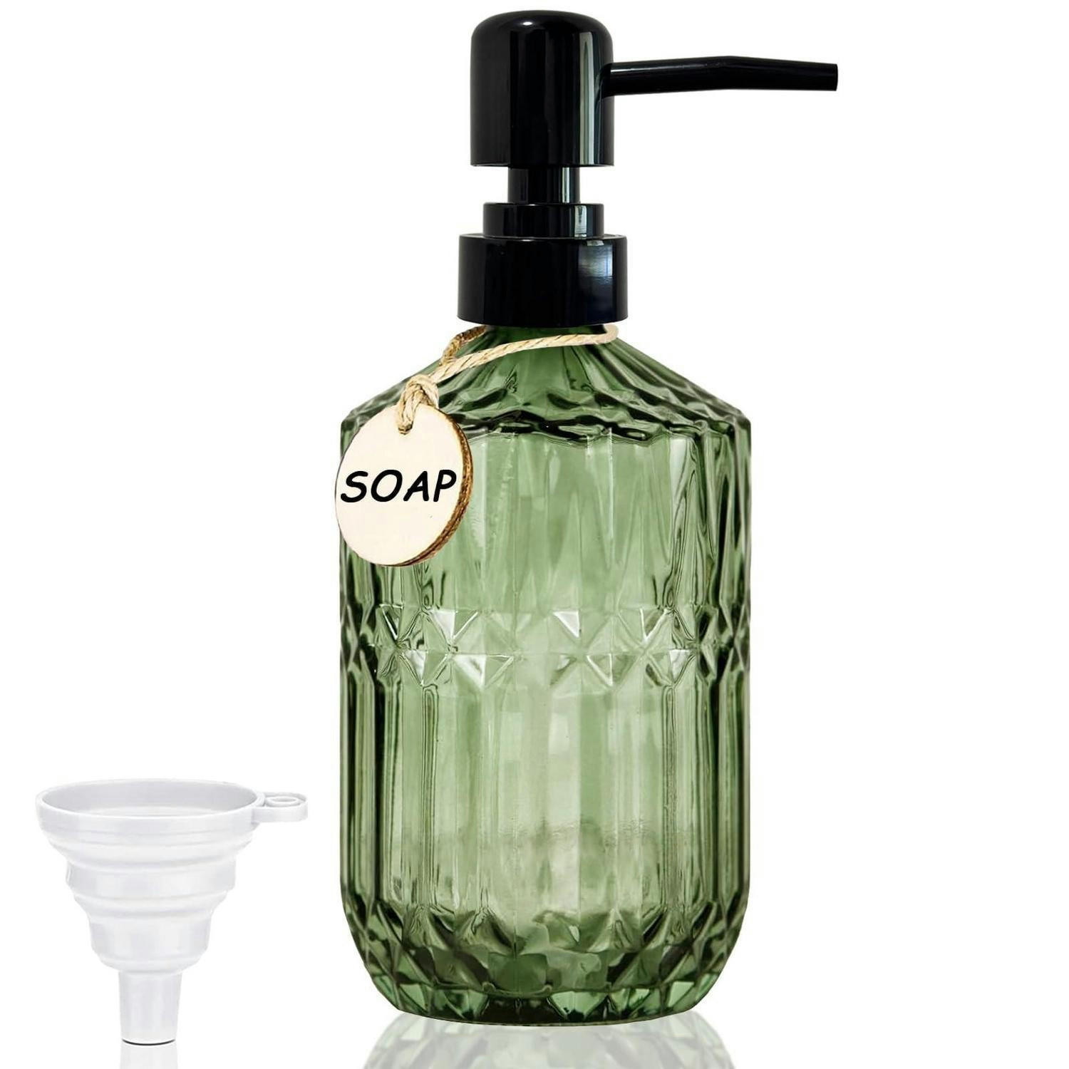 SEIFENSPENDER Glas Grün 400 ml - Grün, Glas (7/17.5/7cm)