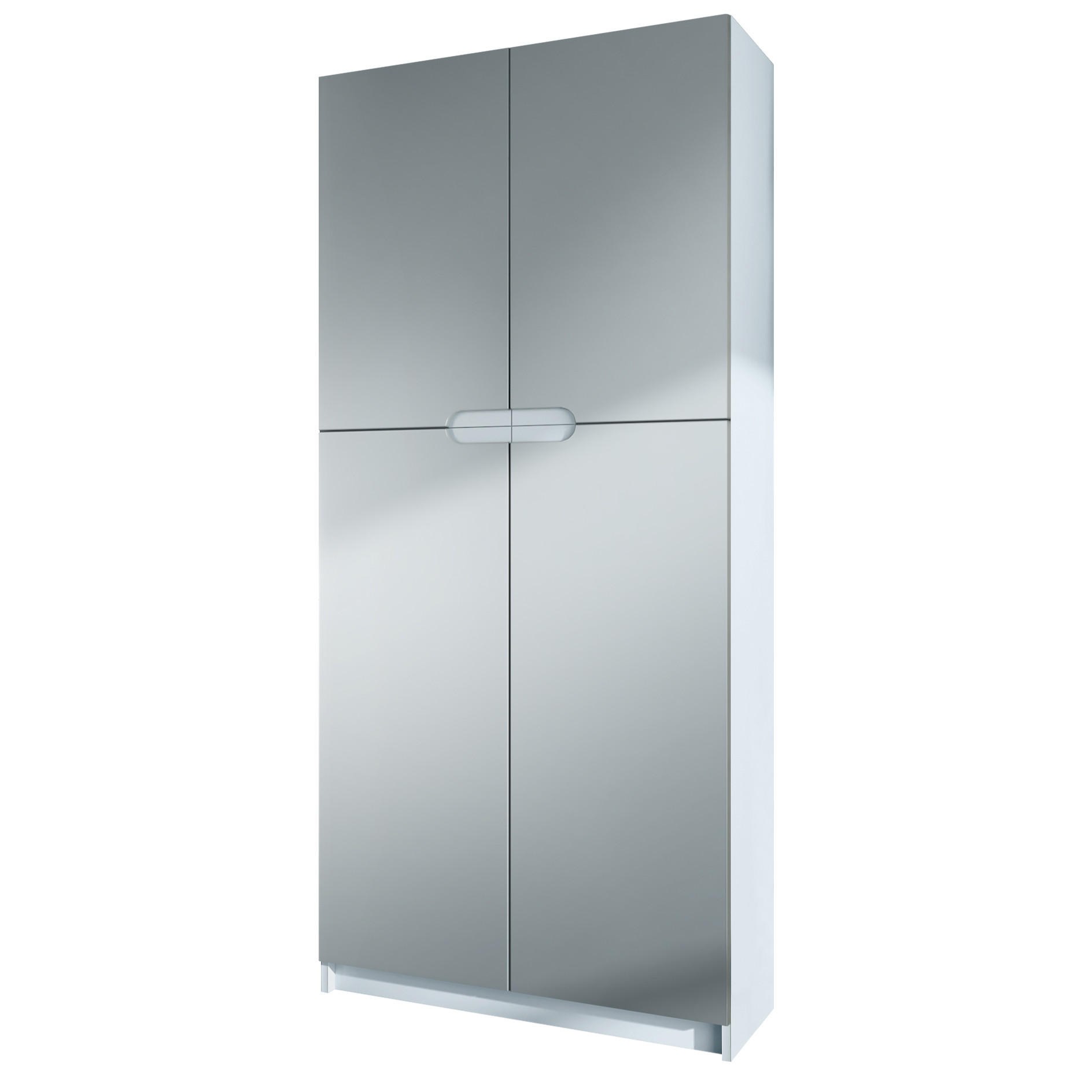 BÜROSCHRANK Logan Fronten in Hellgrau Seidenmatt - Greige, Holzwerkstoff (82/185/37cm) - Vladon