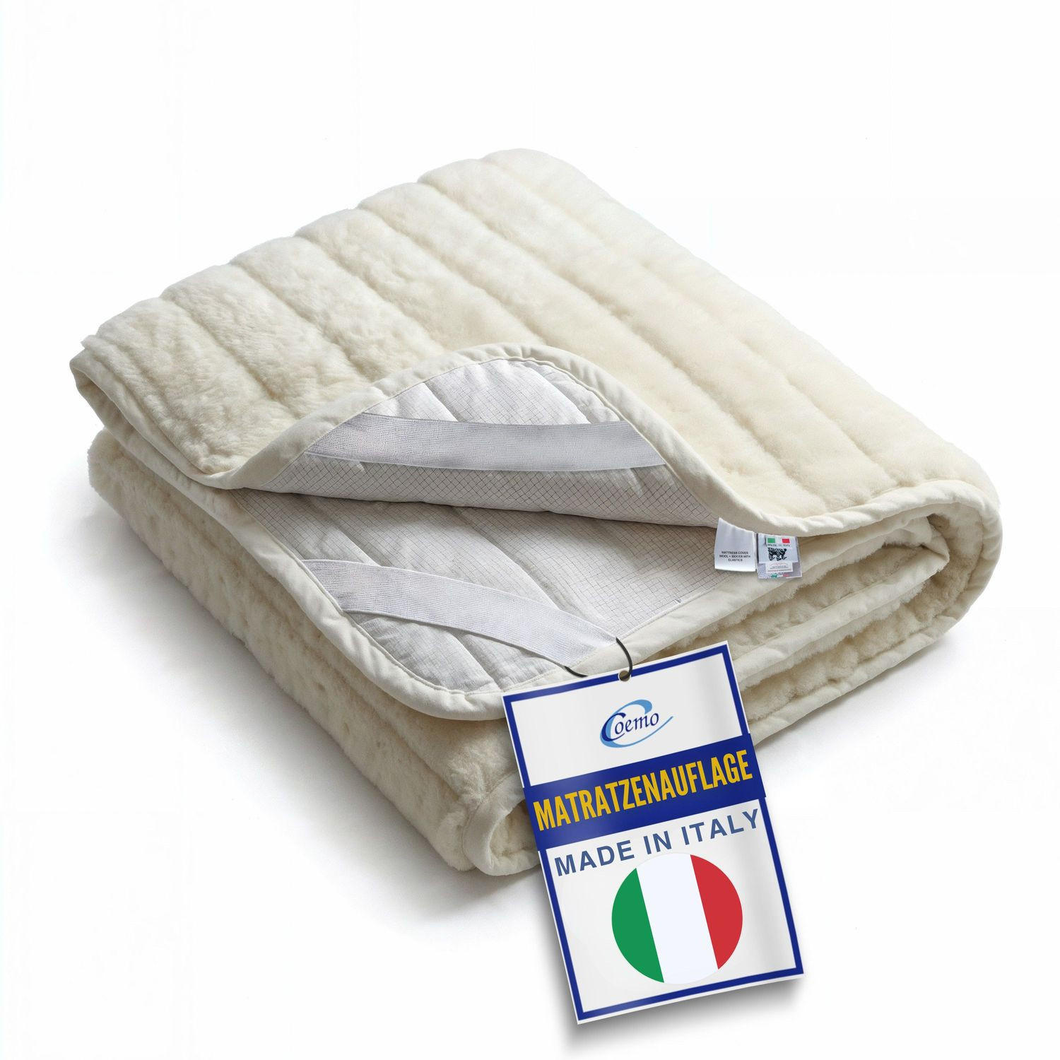 MATRATZENAUFLAGE Wolle und Biokeramik-Polster 90/200/6 - Beige, Naturmaterialien (90/200cm) - Coemo