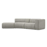 4-SITZER-SOFA Chenille Stoff Beige - Beige/Schwarz, Kunststoff/Textil (335/70/166cm) - Makamii
