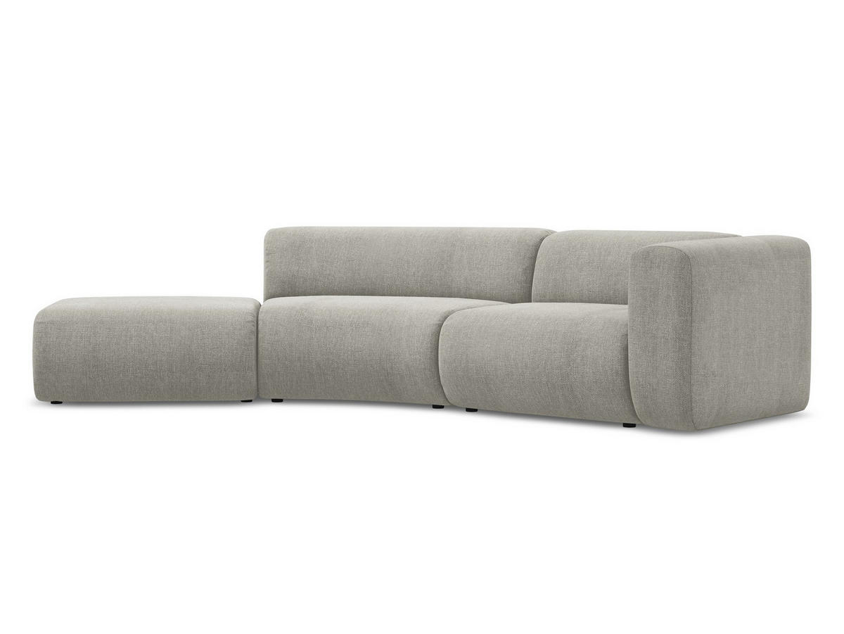 4-SITZER-SOFA Chenille Stoff Beige - Beige/Schwarz, Kunststoff/Textil (335/70/166cm) - Makamii
