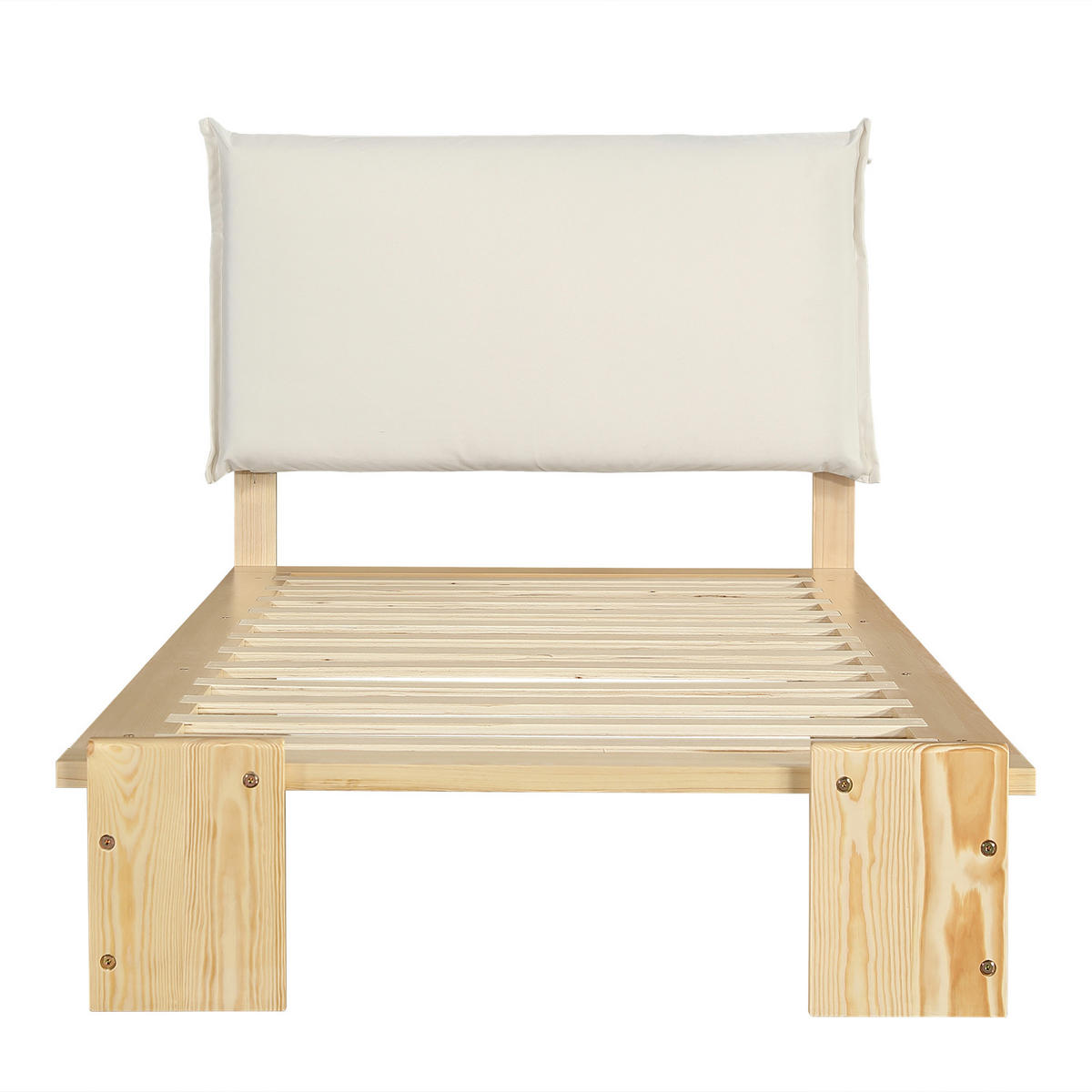 POLSTERBETT 90/200 cm in Natur Stoff - Naturfarben, Holzwerkstoff/Textil (90/200cm) - WISHDOR