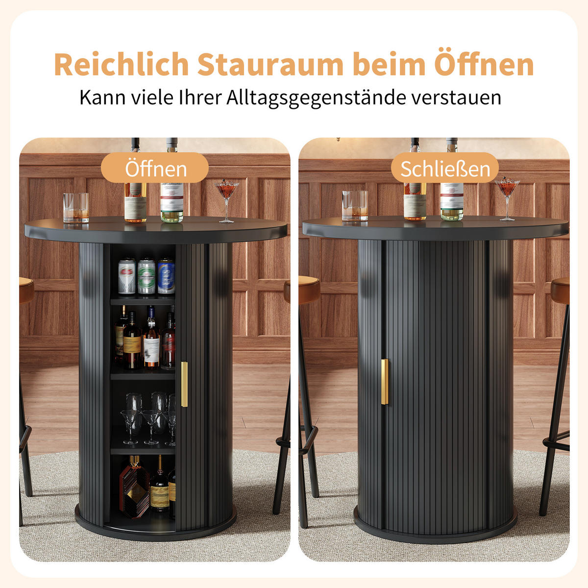 BARTISCH Schwarz 60/60/91,6 cm - Schwarz, Holz (60/60/91.6cm) - PANGIVO