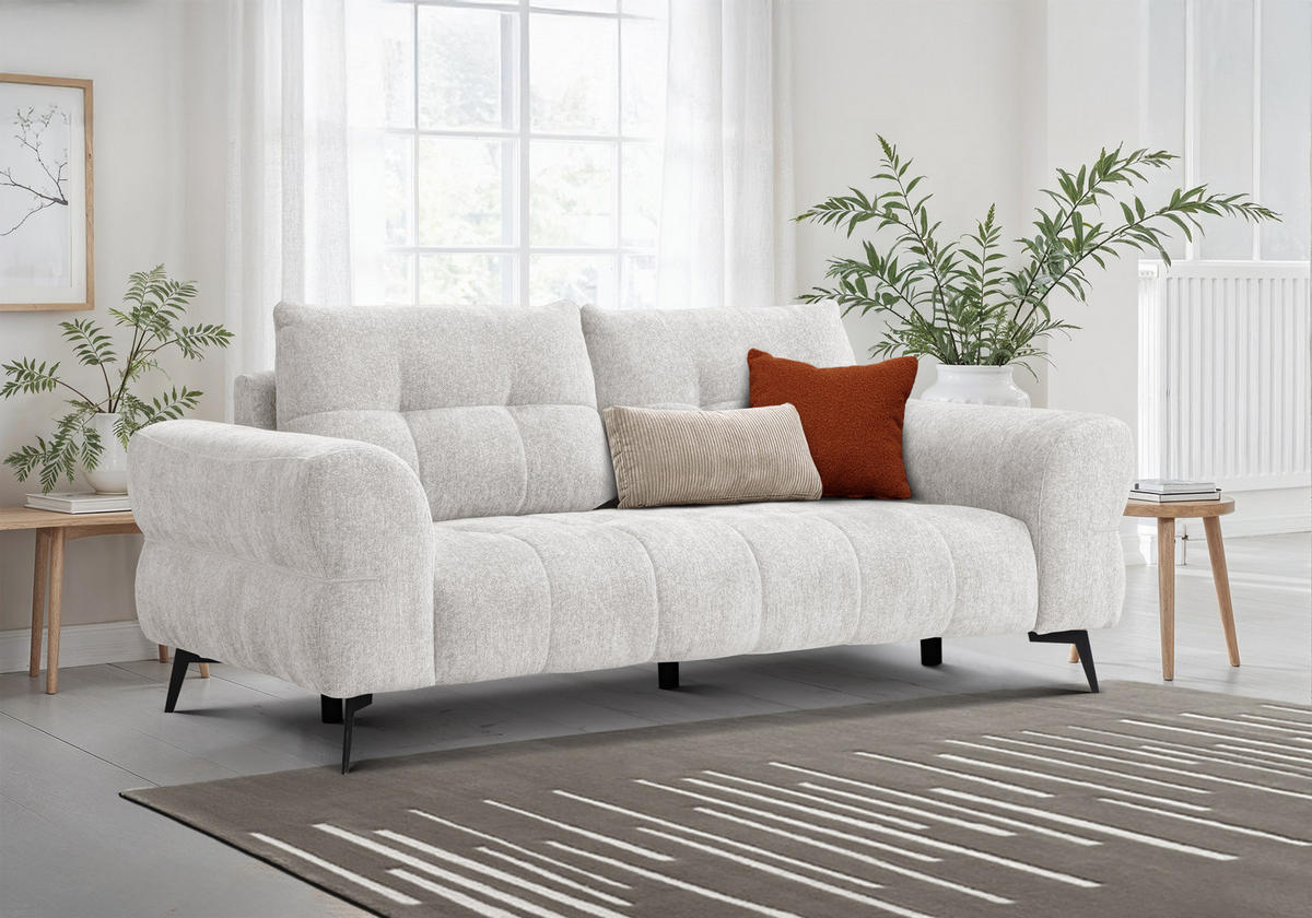 SOFA SALVINI 3-Sitzer, ecru - Ecru, Holz/Textil (237/88/99cm) - Courtois Laville