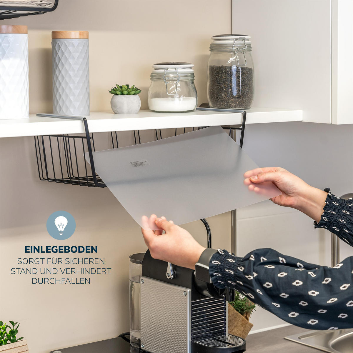 SCHRANKKÖRBE 2er-Set, schwarz - Schwarz, Metall (41/14/26cm) - eluno