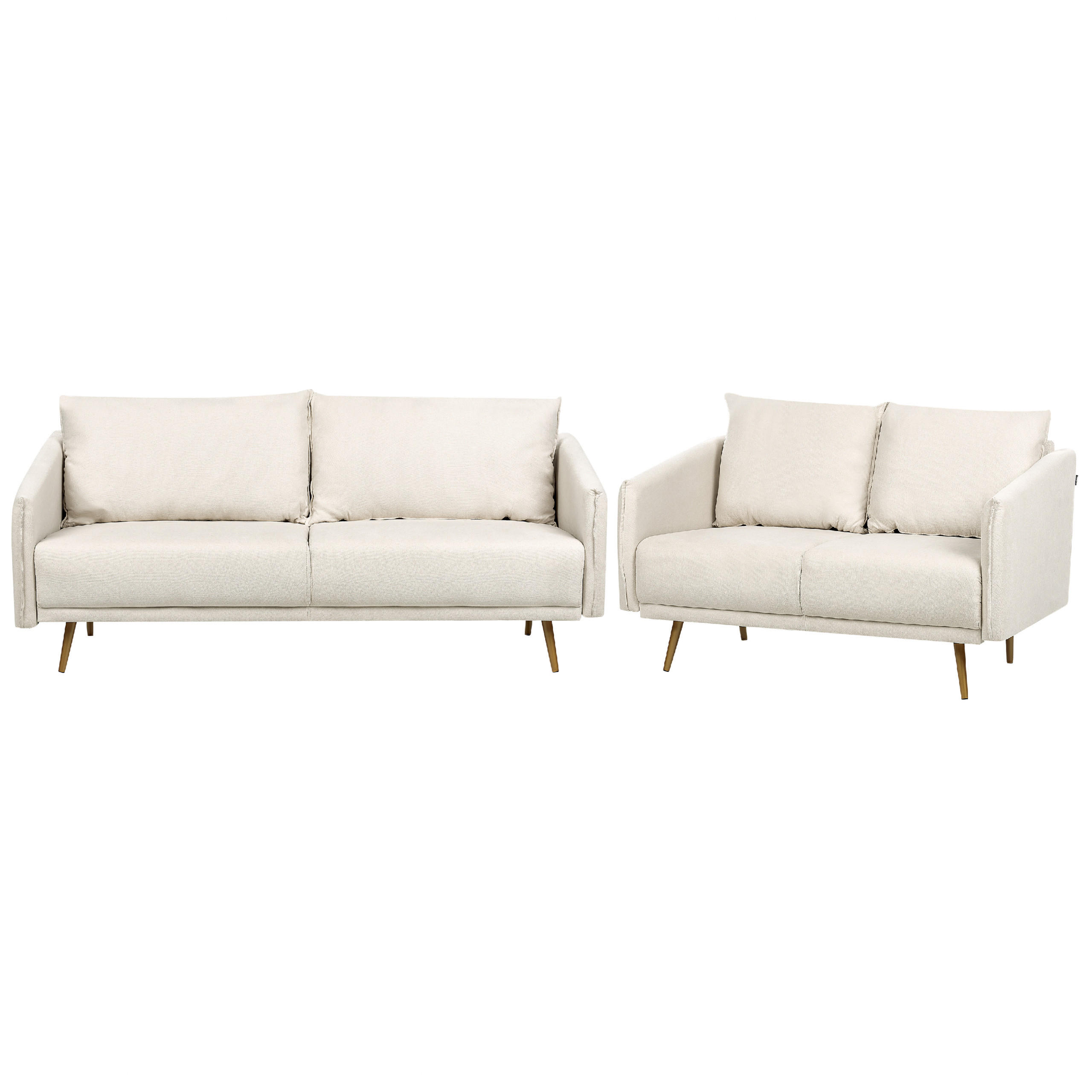 SOFA-SET 5-sitzer Polyester Beige Maura - Beige, Textil (78/83/185cm) - Beliani