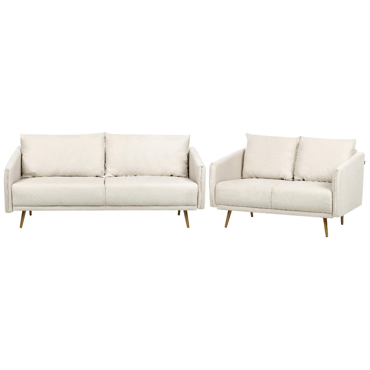 SOFA-SET 5-sitzer Polyester Beige Maura - Beige, Textil (78/83/185cm) - Beliani