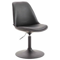 DREHSTUHL Lederlook schwarz - Schwarz, Textil/Metall (48/76/57cm) - CLP