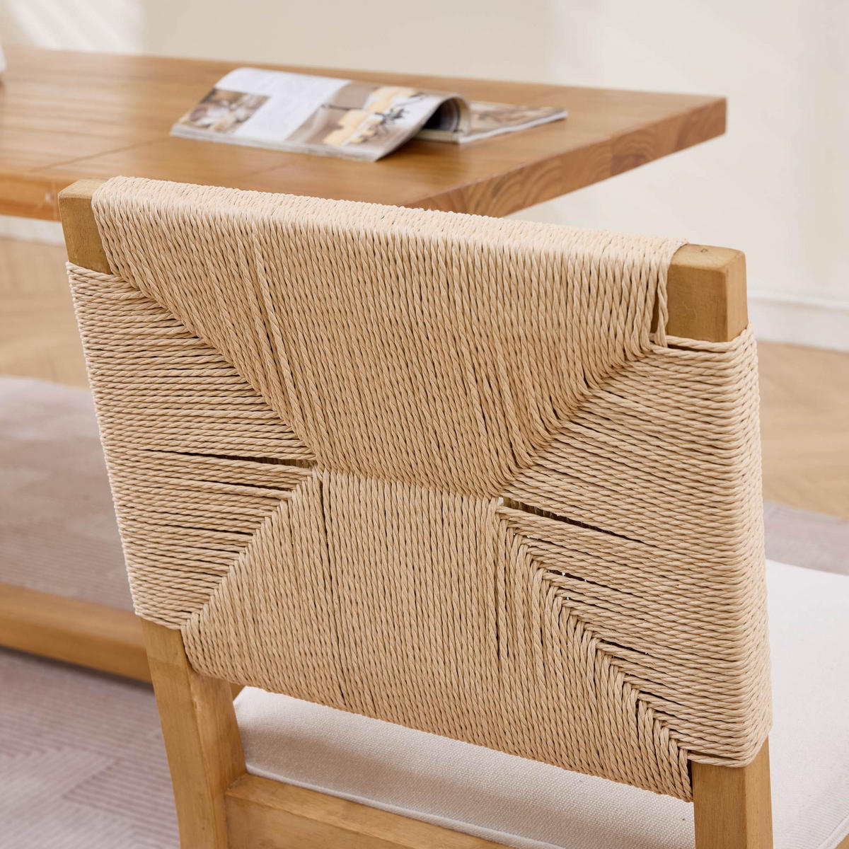 STUHL-SET DE-36361 2 Stück mit Rattan-Rückenlehne Natur - Beige, Holz (48/86.5/56cm) - ComfortXL