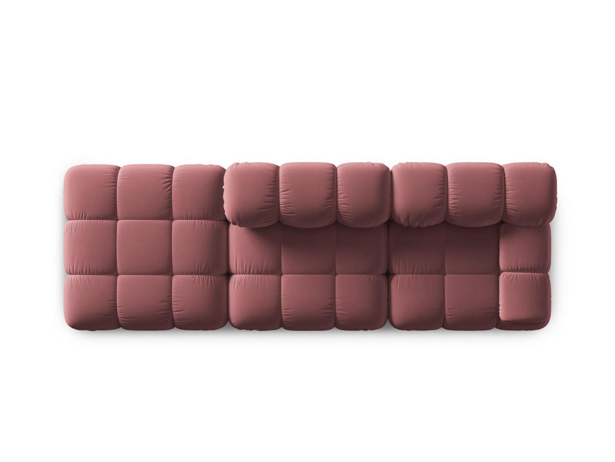 MODULARES-SOFA links Bellis aus Samt rosa 4 Sitzplätze - Pink, Textil (94/63/282cm) - Micadoni