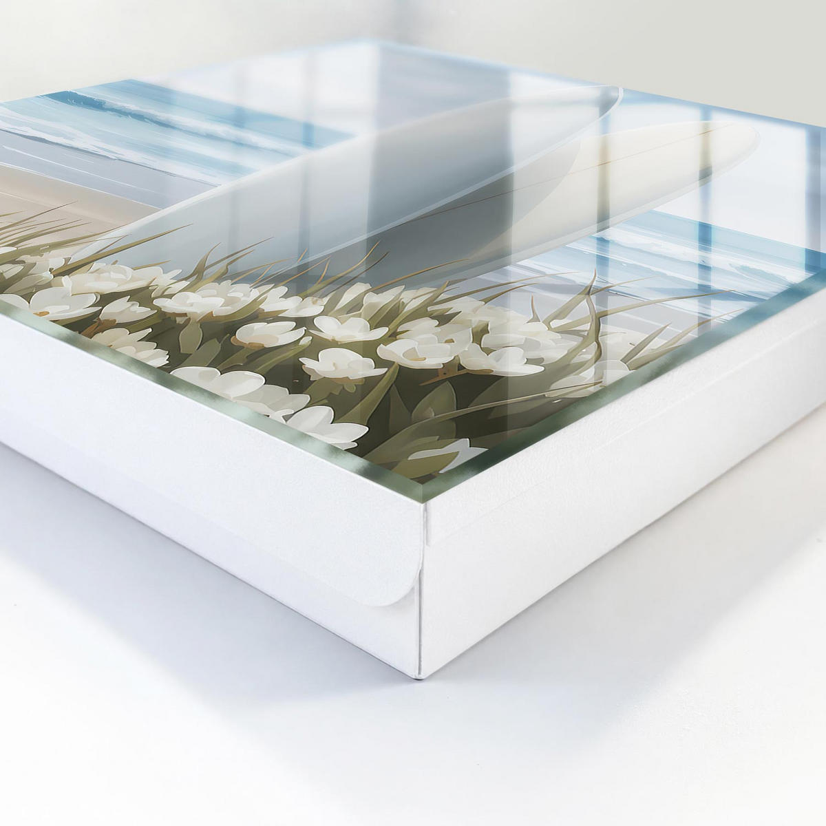 SCHLÜSSELBOX Weiß 30x30 cm – Türöffnung nach rechts - Strandentspannung - Weiß, Metall (30/30/5cm) - TULUP