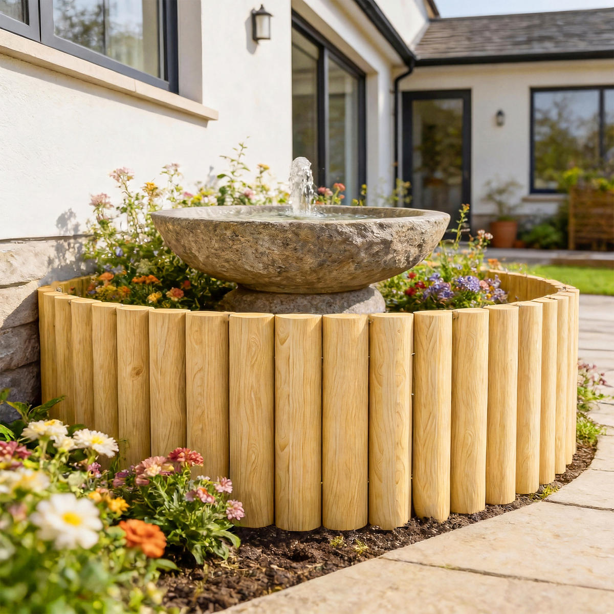 GARTENZAUN DE-09950 aus Tannenholz, wetterbeständig Natur - Naturfarben, Holz (2.7/30cm) - ComfortXL