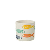 BLUMENTOPF FISCH RUND Multi - Multicolor, Stein (14/13cm) - J-Line