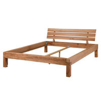 BALKENBETT Wildeiche 160x200x85 natur geölt KRAKAU #202 - Braun, Holz (160/200cm) - Massivmoebel24