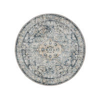 VINTAGE-TEPPICH George waschbar ø 120 cm rund - Blau, Kunststoff (120/120cm) - benuta