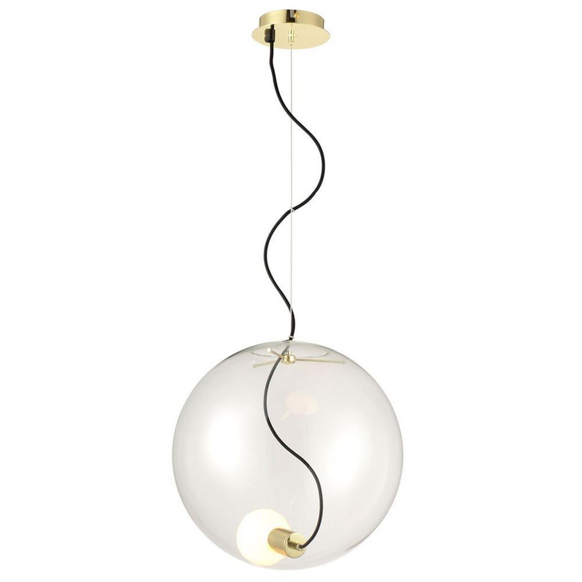 PENDELLEUCHTE Sphere Chrom/Rauch Ø 40cm - Chromfarben, Glas (40/40/40cm) - s.luce