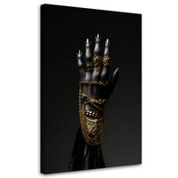 LEINWANDBILD Gold-Schmuck 80x120cm - Schwarz, Textil (80/120cm) - Feeby