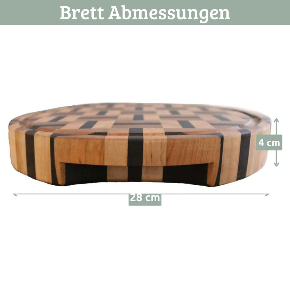 SCHNEIDEBRETT Holz groß OELI klingenschonend 28 cm ⌀ Birkenholz rund - Braun, Holz (28/28cm) - DELUKE