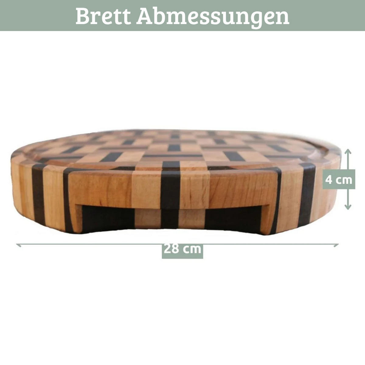 SCHNEIDEBRETT Holz groß OELI klingenschonend 28 cm ⌀ Birkenholz rund - Braun, Holz (28/28cm) - DELUKE