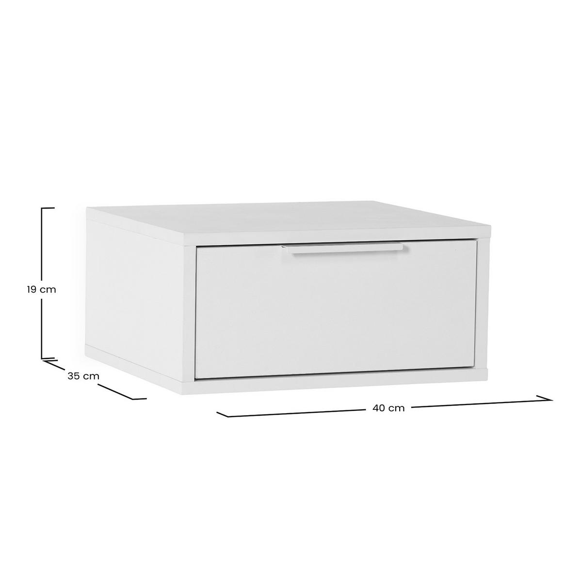 NACHTTISCH schwebende Auri Weiß - Weiß, Holzwerkstoff (40/19/35cm) - VS Venta-stock