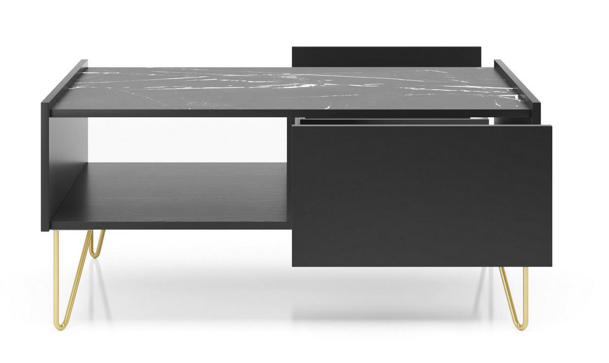 COUCHTISCH SCHWARZ - Schwarz, Holzwerkstoff (65/97/45cm) - FURNLUX