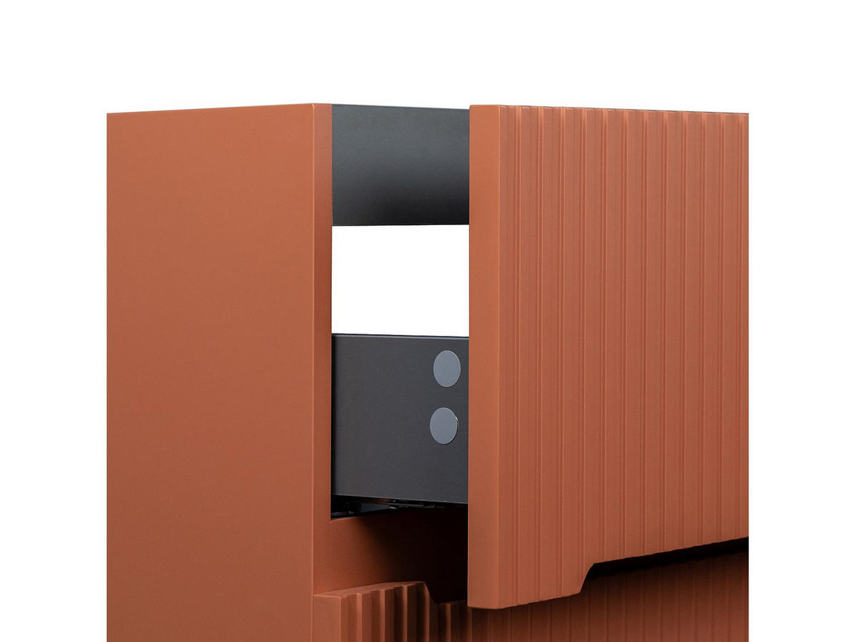 EINZELWASCHTISCH - 80 cmcm x 45.5 cmcm - Holz, Platte - Terracotta - PAVANI - Terracotta, Holz (80/55/45.5cm) - Vente-Unique