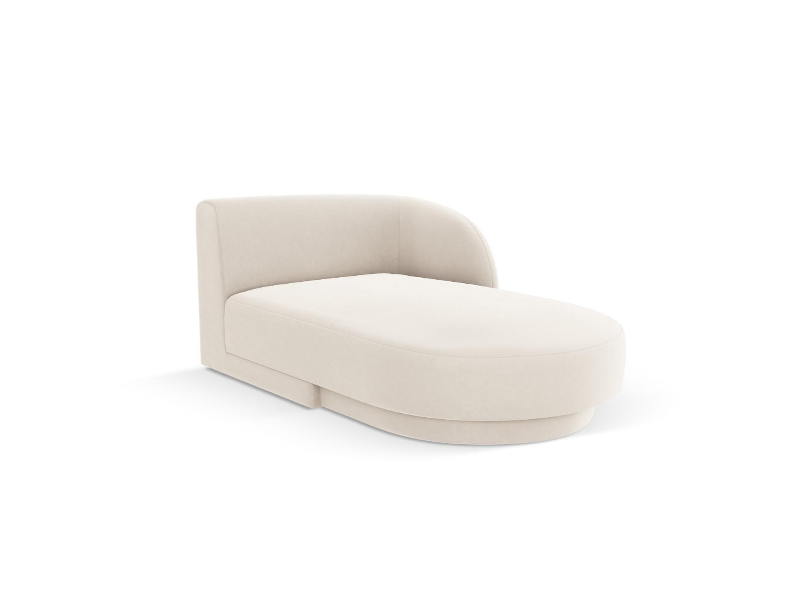 CHAISELONGUE rechts Miley aus Samt leichtes beige - Beige, Textil (90/70/156cm) - Micadoni