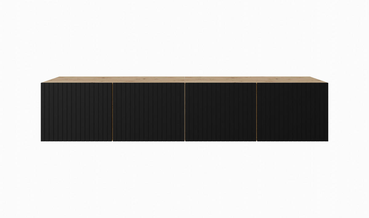 TV-SCHRANK MIO - Schwarz/Eiche Artisan, Holzwerkstoff (200/41/40cm) - Meblini