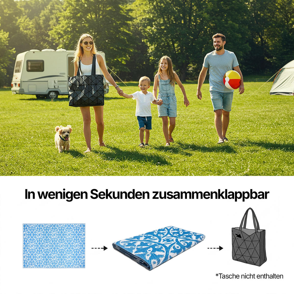 TEPPICH IBIZA Blau 180/270 cm - Blau, Kunststoff (180/270cm) - Tapiso