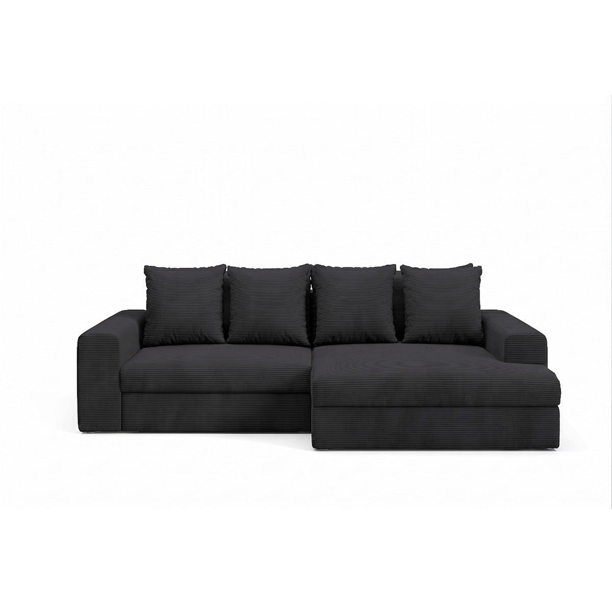 ECKSOFA Paola 3 Sitzplätze Schwarz - Schwarz, Holz (272/167cm) - Petits-meubles