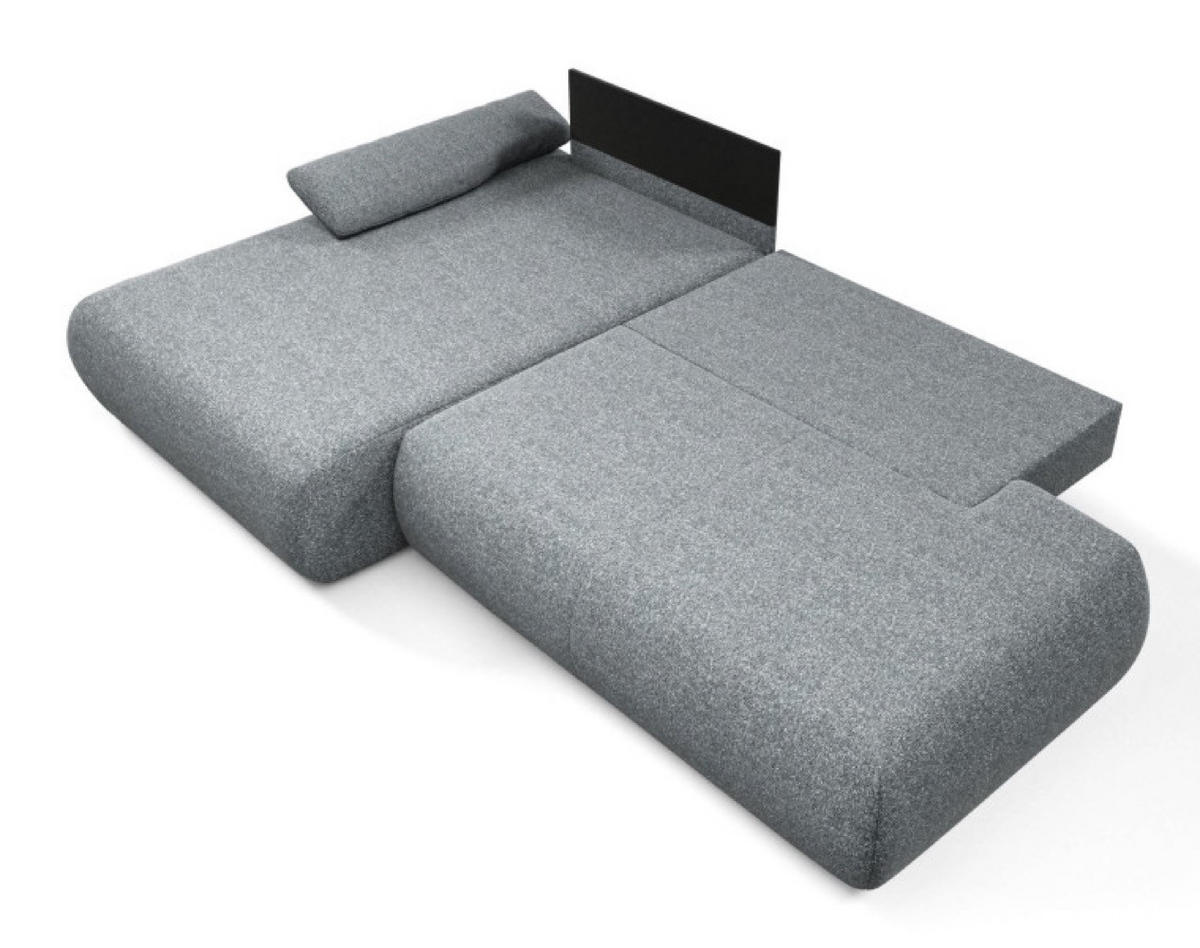 ECKSOFA Dunkelgrau PENTI Ausziehbar Mit Bettkasten Links - Dunkelgrau/Grau, Textil (286/173.5cm) - Sepro Meble
