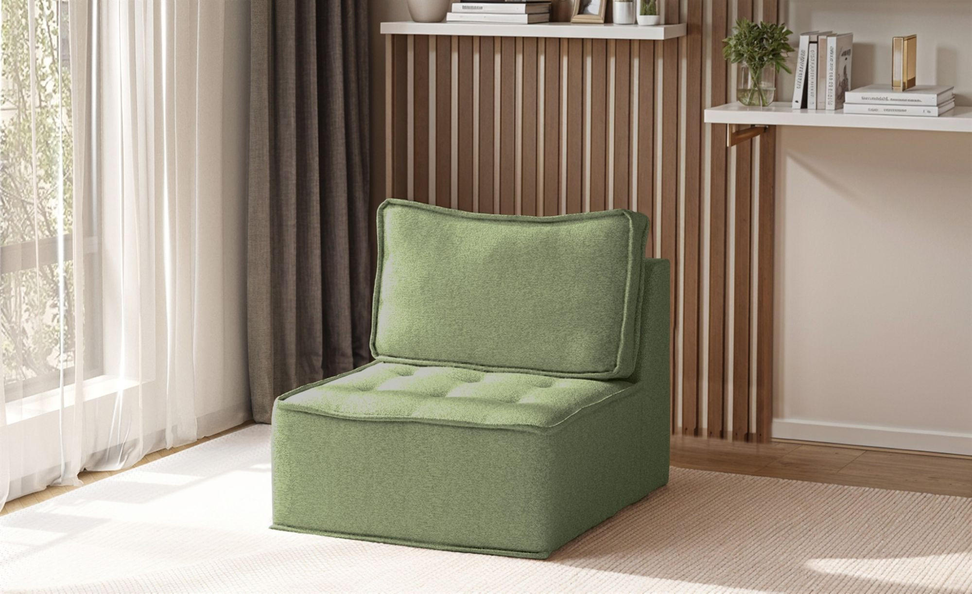 SESSEL Sande Xs In Alpine - Hellgrün, Holzwerkstoff/Textil (80/85/90cm) - Fun Möbel