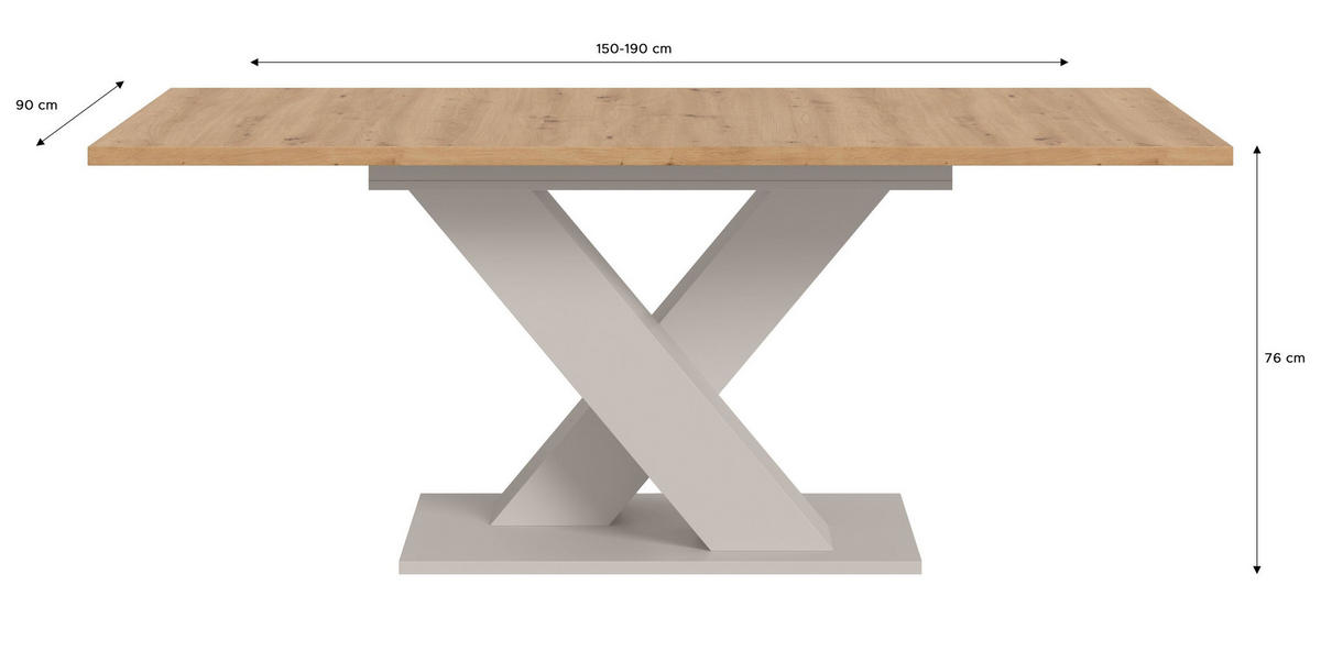 ESSTISCH MOTION (B/H/T: ca. 150/76/90 cm) in Kaschmir/Artisan Nachbildung - Kaschmir, Holzwerkstoff (90/150/76cm)